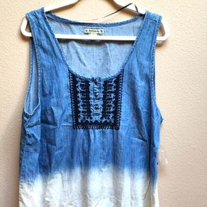 XL Ruff Hewn Blue & White Tank NWOT